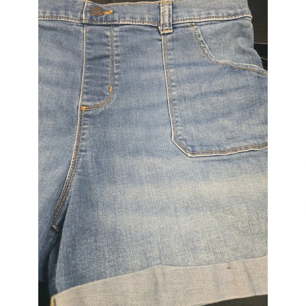 Wonder Nation‎ Girls Plus XL 14-16 Denim Shorts Medium Wash Cuffed Pull On